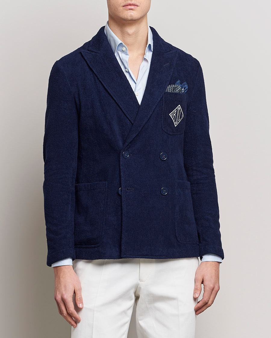 Herren | Sakkos | Ralph Lauren Purple Label | Knitted Terry Cloth Blazer Navy