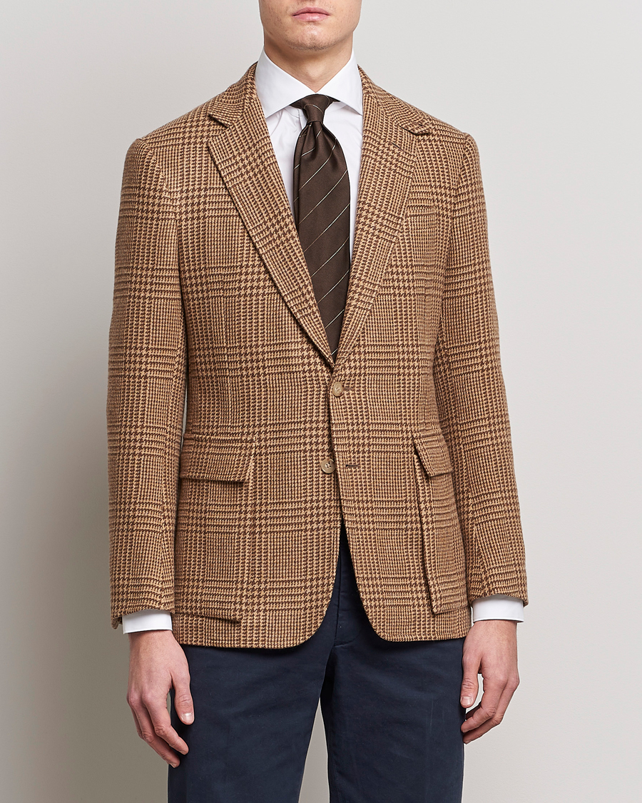 Herren | Sakkos | Ralph Lauren Purple Label | Glenplaid Sportcoat Beige/Brown