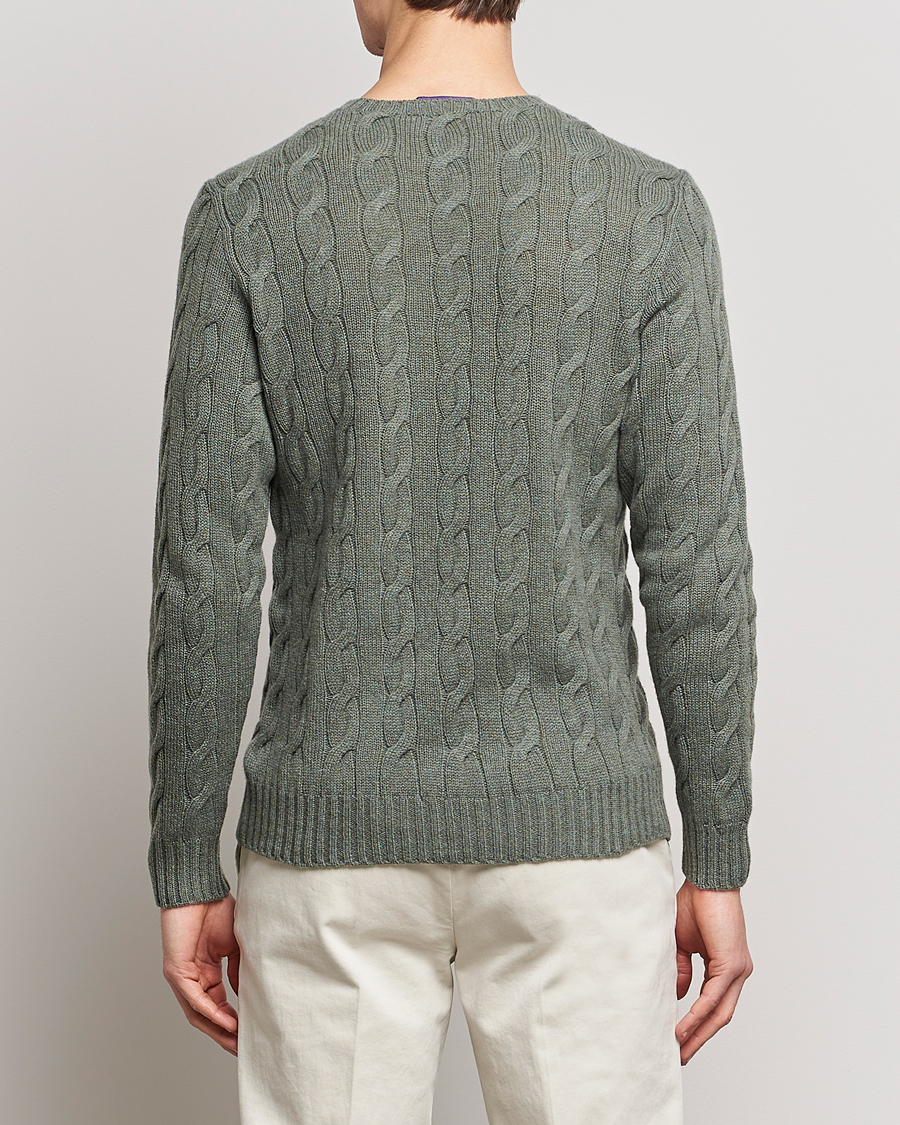 Herren | Pullover | Ralph Lauren Purple Label | Cashmere Cable Crew Neck Sweater Sea Spray