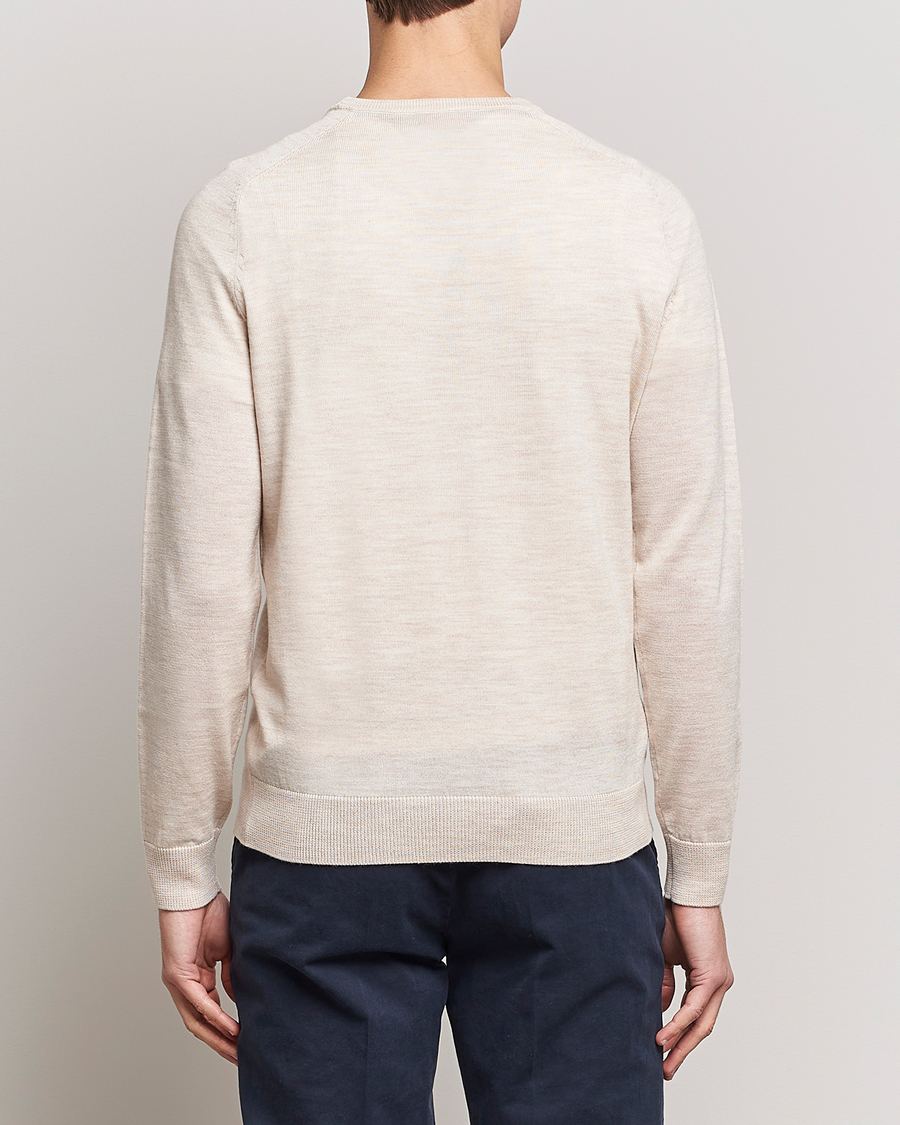 Herren | Pullover | Morris | Merino Crew Neck Pullover Ecru