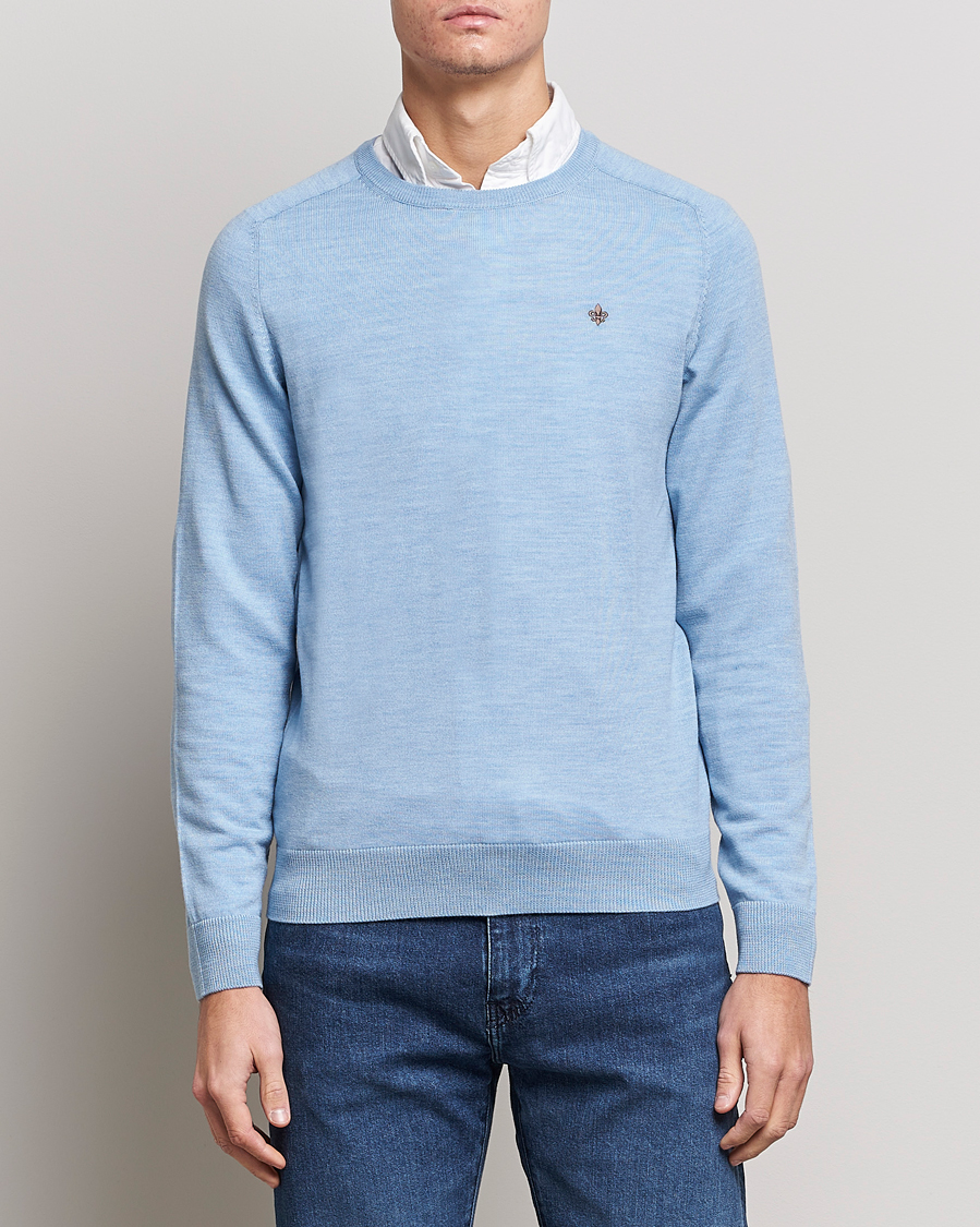 Herren | Pullover | Morris | Merino Crew Neck Pullover Light Blue