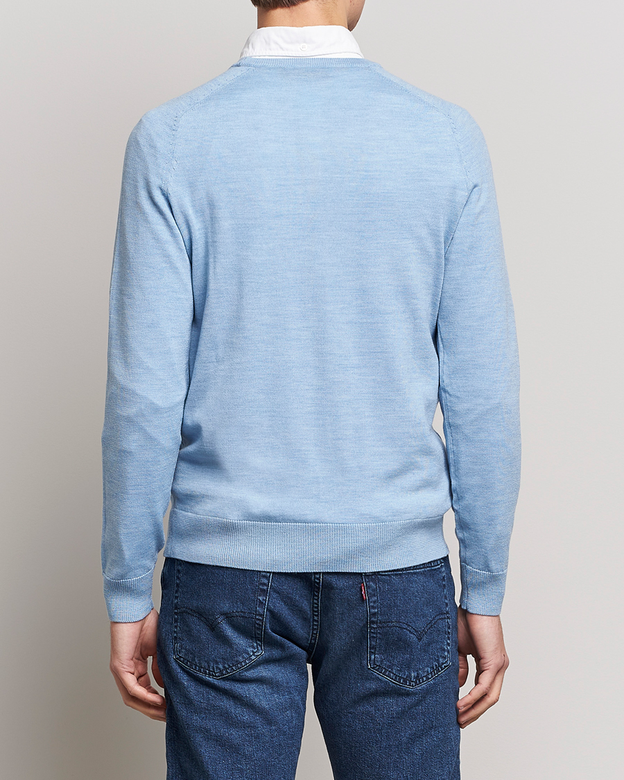Herren | Pullover | Morris | Merino Crew Neck Pullover Light Blue