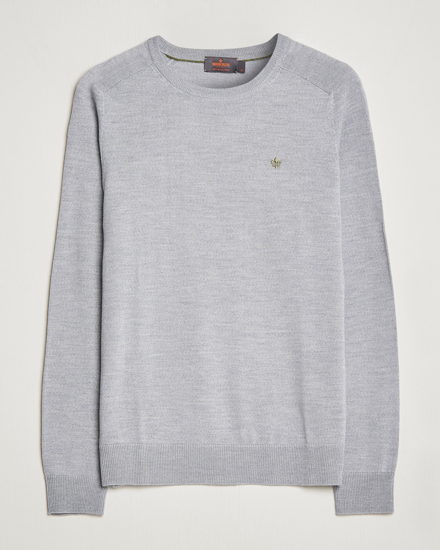 Herren | Pullover | Morris | Merino Crew Neck Pullover Grey