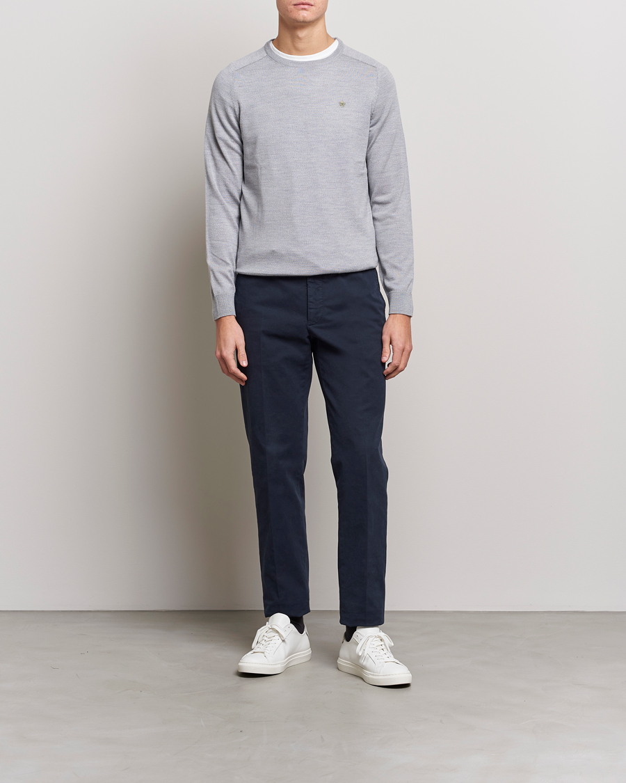 Herren | Pullover | Morris | Merino Crew Neck Pullover Grey