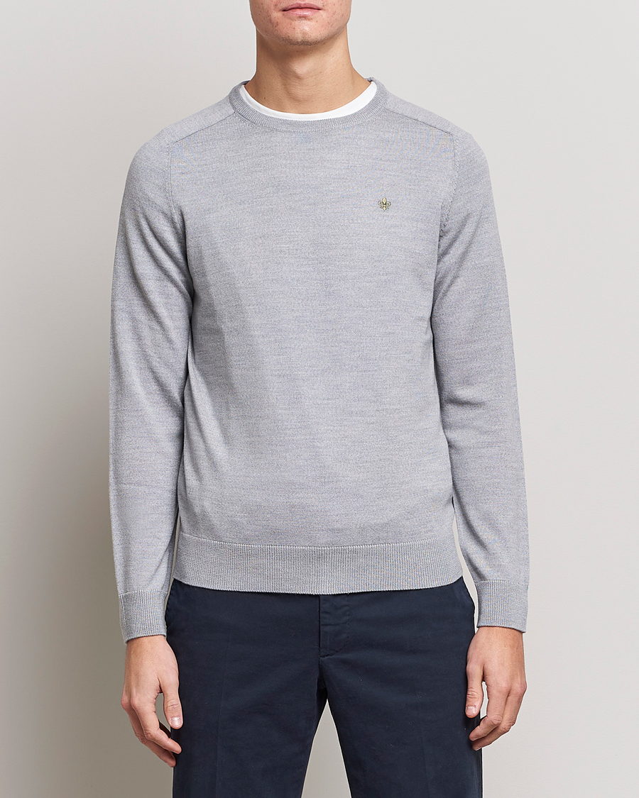 Herren | Pullover | Morris | Merino Crew Neck Pullover Grey