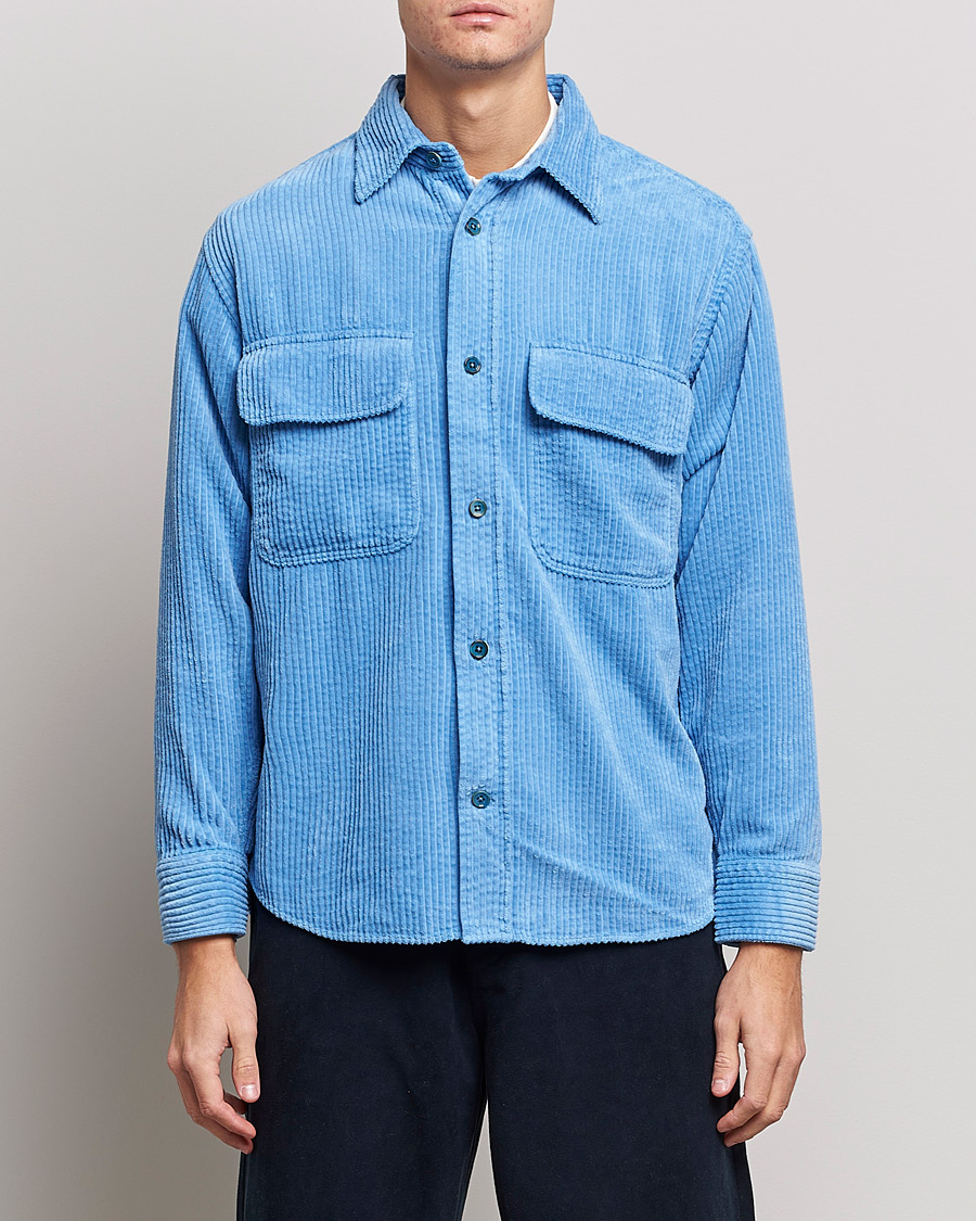 Herren | An overshirt occasion | NN07 | Folmer Corduroy Shirt Cobalt Blue
