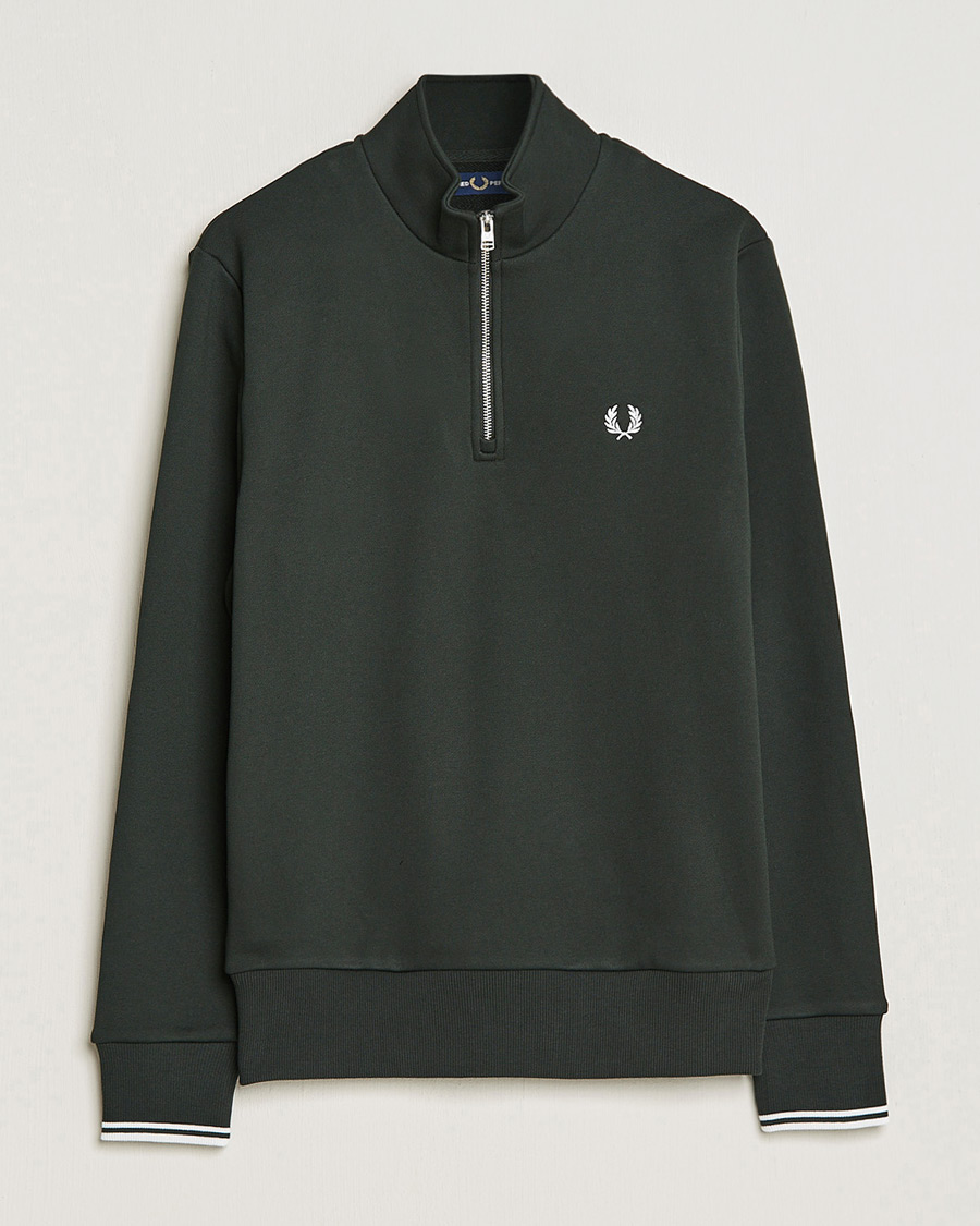 Herren | Pullover | Fred Perry | Half Zip Sweatshirt Night Green