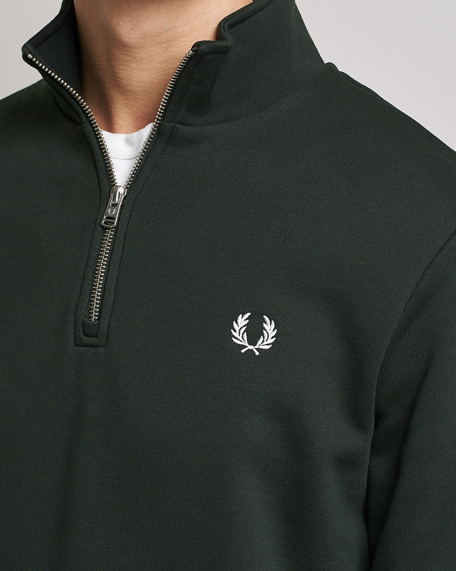 Herren | Pullover | Fred Perry | Half Zip Sweatshirt Night Green