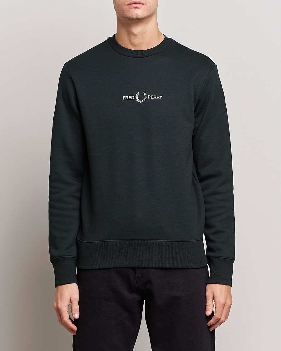 Herren | Pullover | Fred Perry | Emboided Sweatshirt Night Green