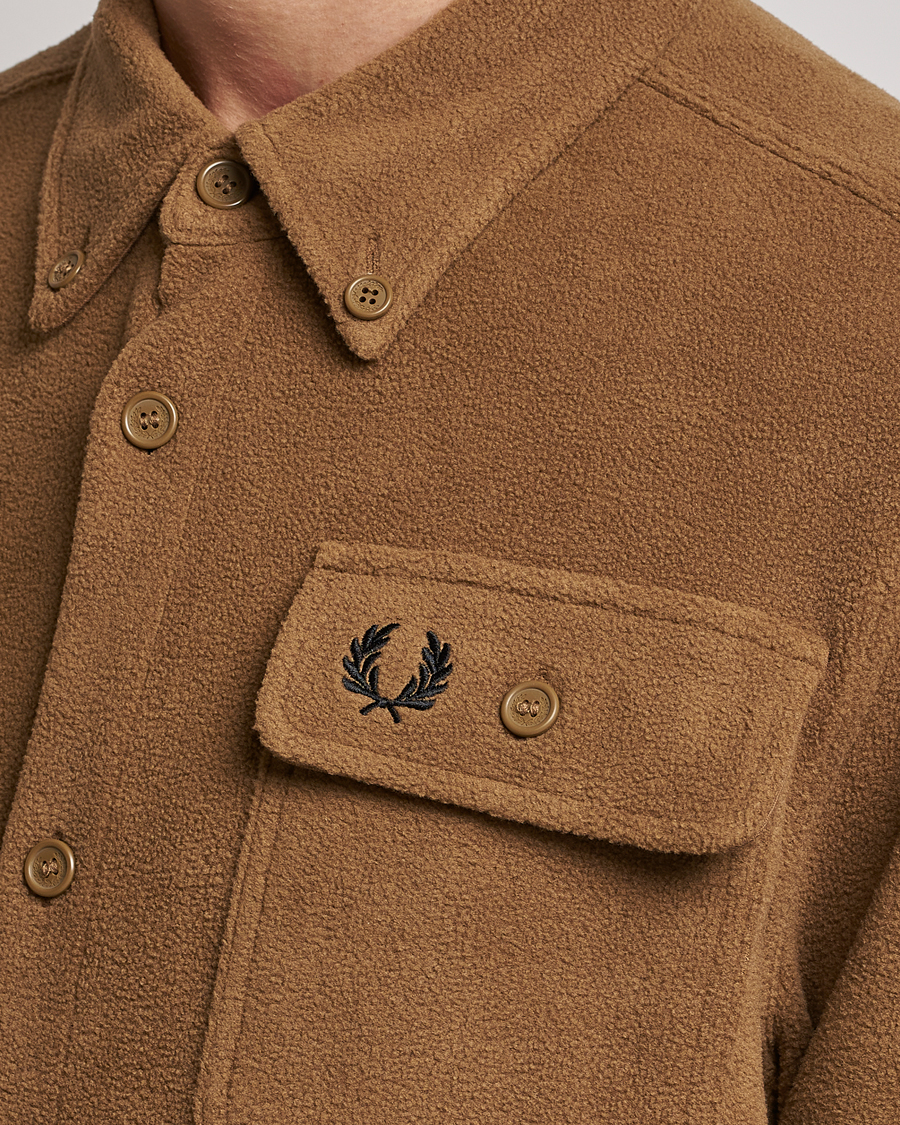 Herren | Hemden | Fred Perry | Fleece Overshirt Shadded Stone