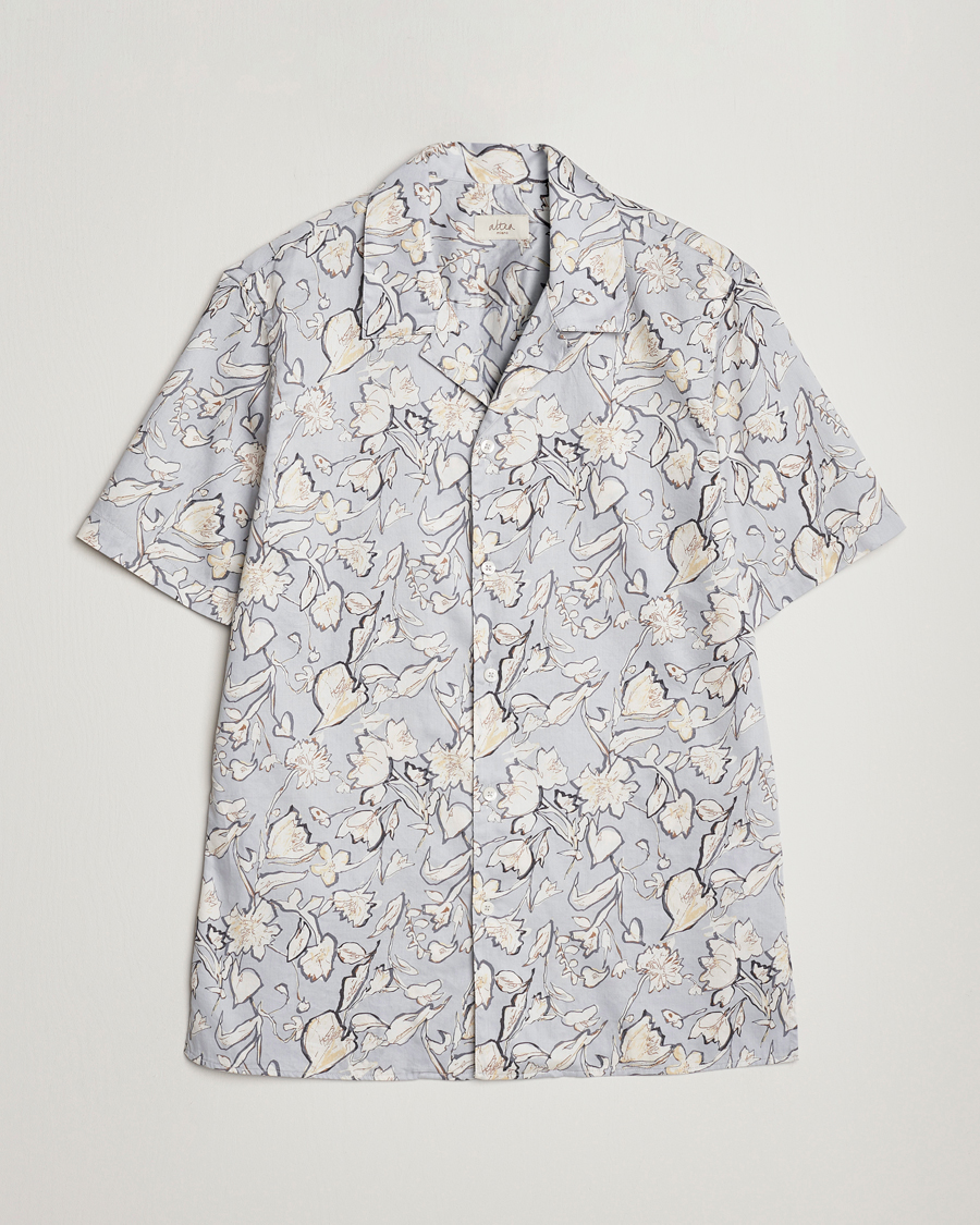 Herren | Hemden | Altea | Printed Bowling Shirt Light Grey