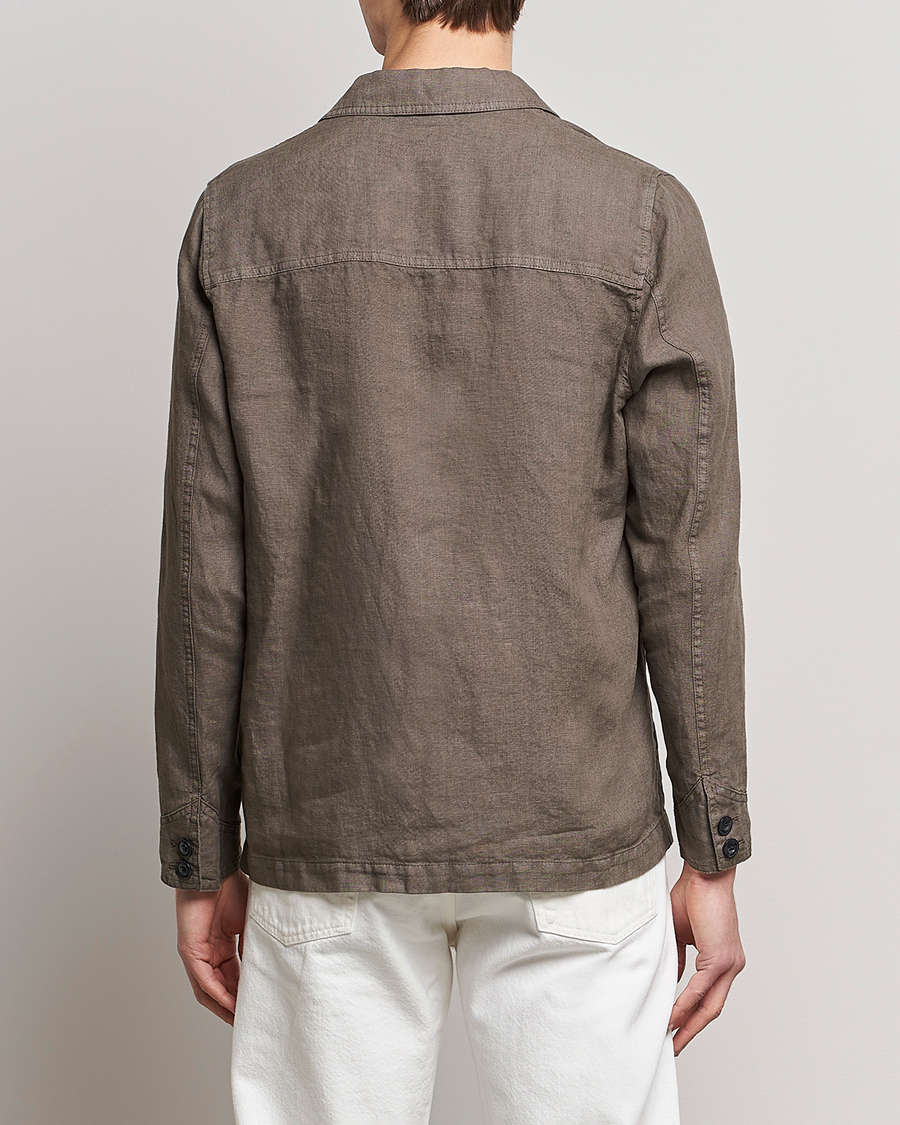 Herren | Hemden | Altea | Linen Shirt Jacket Olive