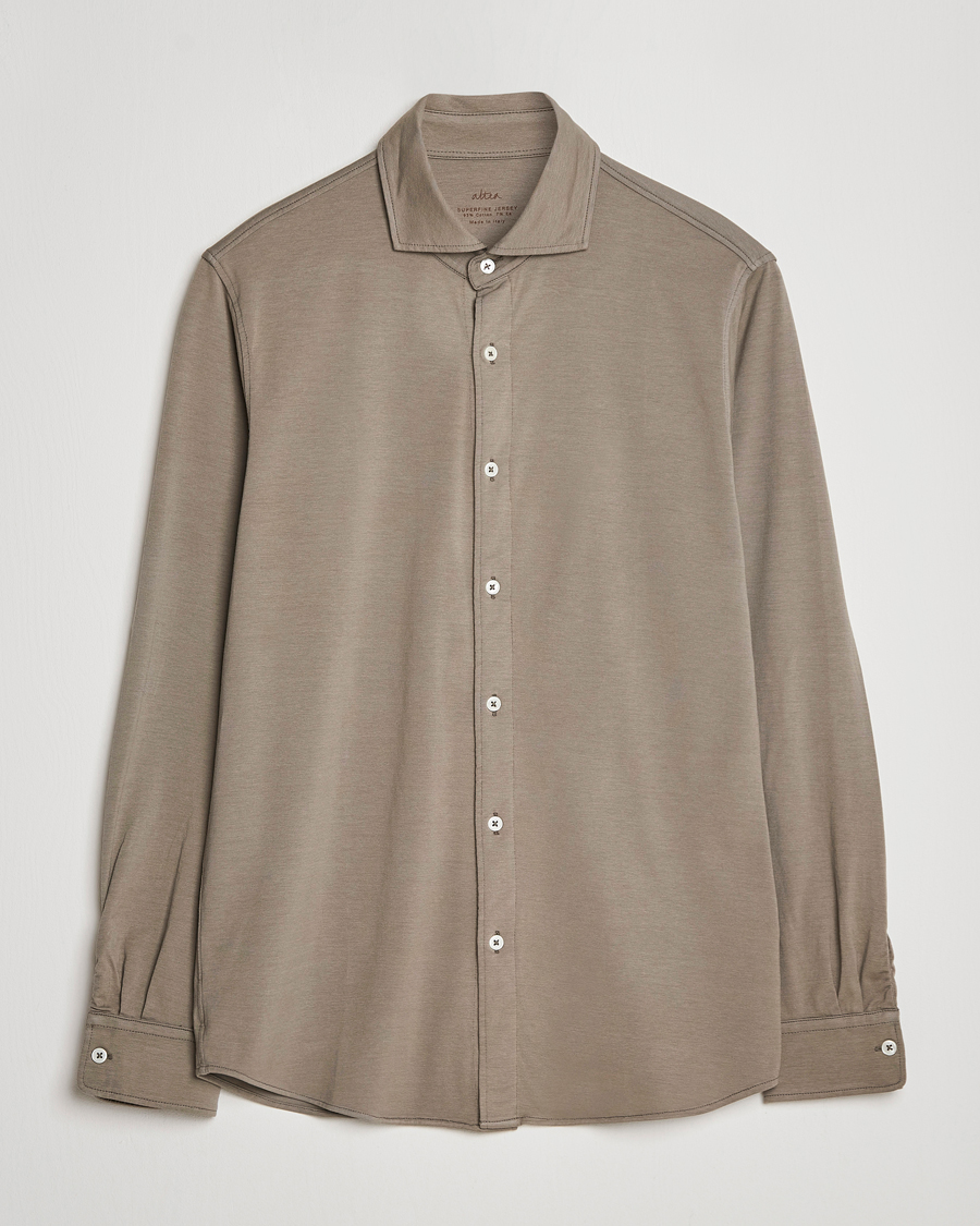 Herren | Hemden | Altea | Jersey Stretch Shirt Taupe