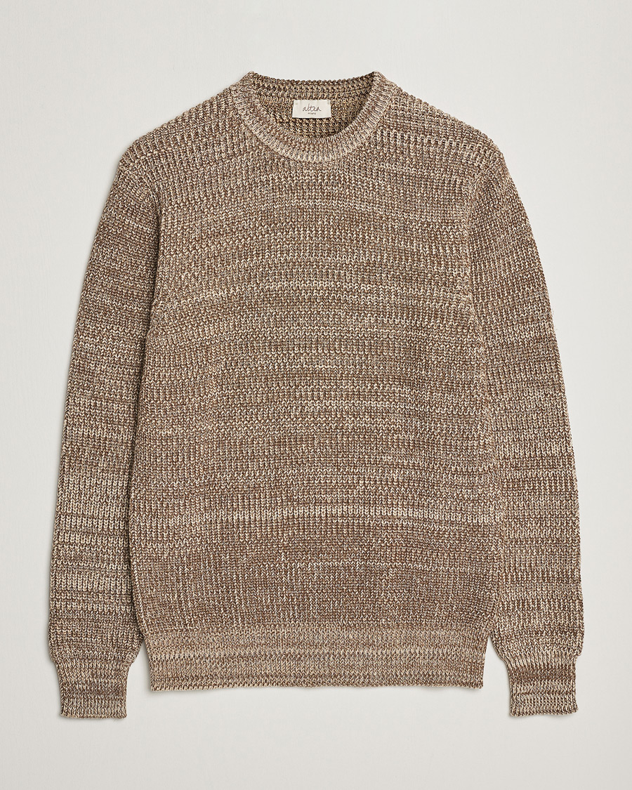 Herren | Pullover | Altea | Rib Cotton Sweater Brown Melange