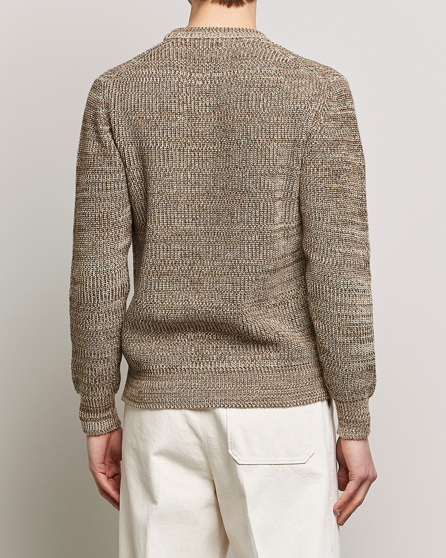 Herren | Pullover | Altea | Rib Cotton Sweater Brown Melange