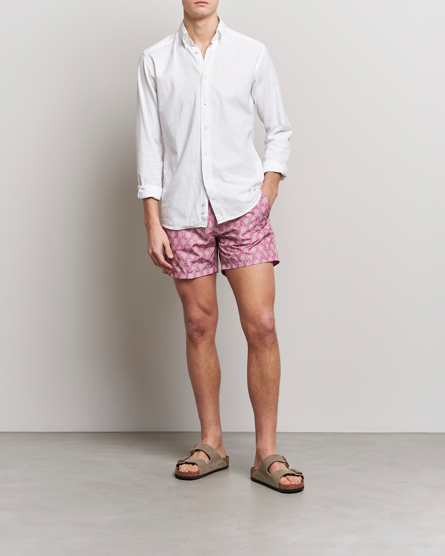 Herren | Badehosen | Altea | Printed Swim Trunks Pale Burgundy