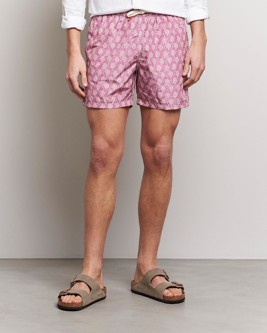 Herren | Badehosen | Altea | Printed Swim Trunks Pale Burgundy