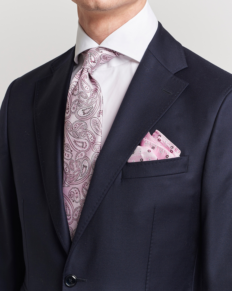 Herren | Amanda Christensen Box Set Silk 8cm Tie With Pocket Square Pink | Amanda Christensen | Box Set Silk 8cm Tie With Pocket Square Pink