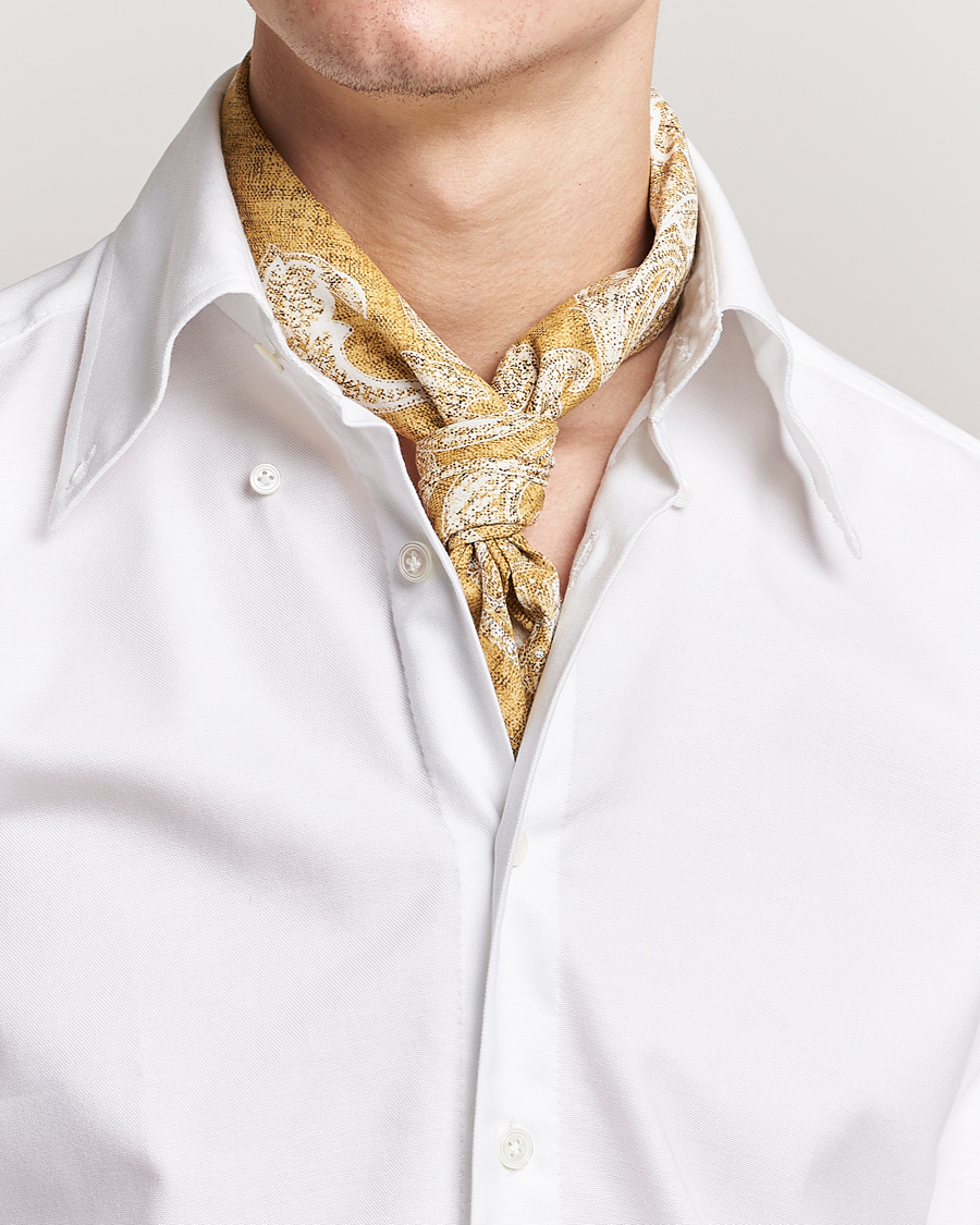 Herren | Amanda Christensen Cotton Voilé Printed Bandana Yellow | Amanda Christensen | Cotton Voilé Printed Bandana Yellow