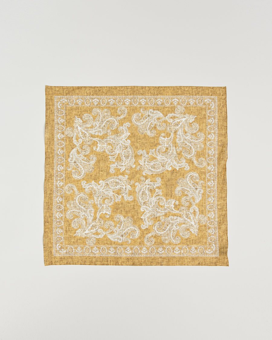 Herren | Amanda Christensen Cotton Voilé Printed Bandana Yellow | Amanda Christensen | Cotton Voilé Printed Bandana Yellow
