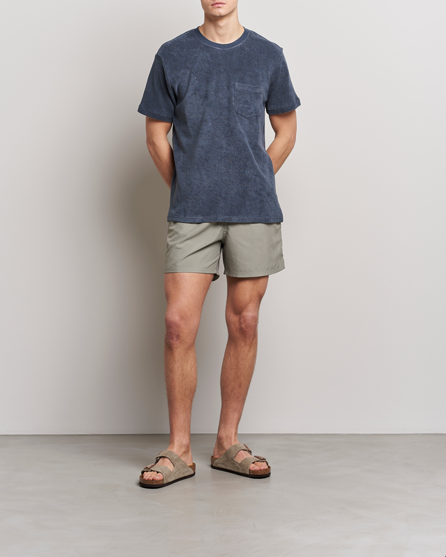 Herren | T-Shirts | Bread & Boxers | Terry Crew Neck T-Shirt Smoky Blue