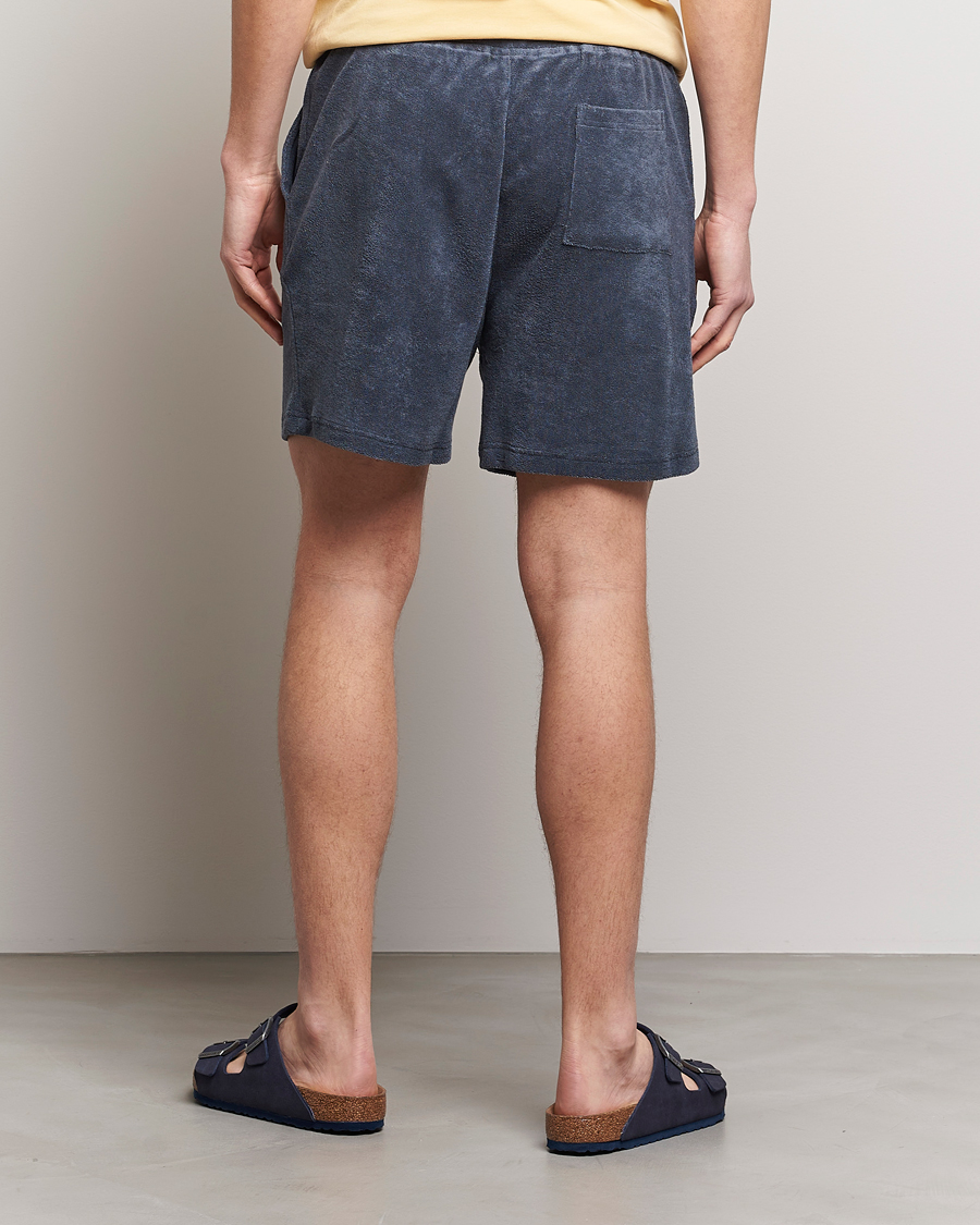 Herren | Shorts | Bread & Boxers | Terry Drawstring Shorts Smoky Blue