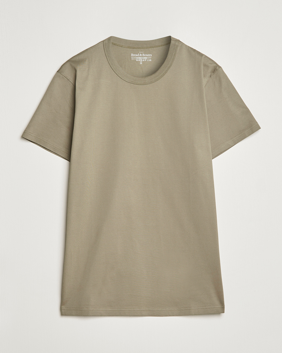 Herren | T-Shirts | Bread & Boxers | Heavy Pima Cotton Crew Neck T-Shirt Sage Green