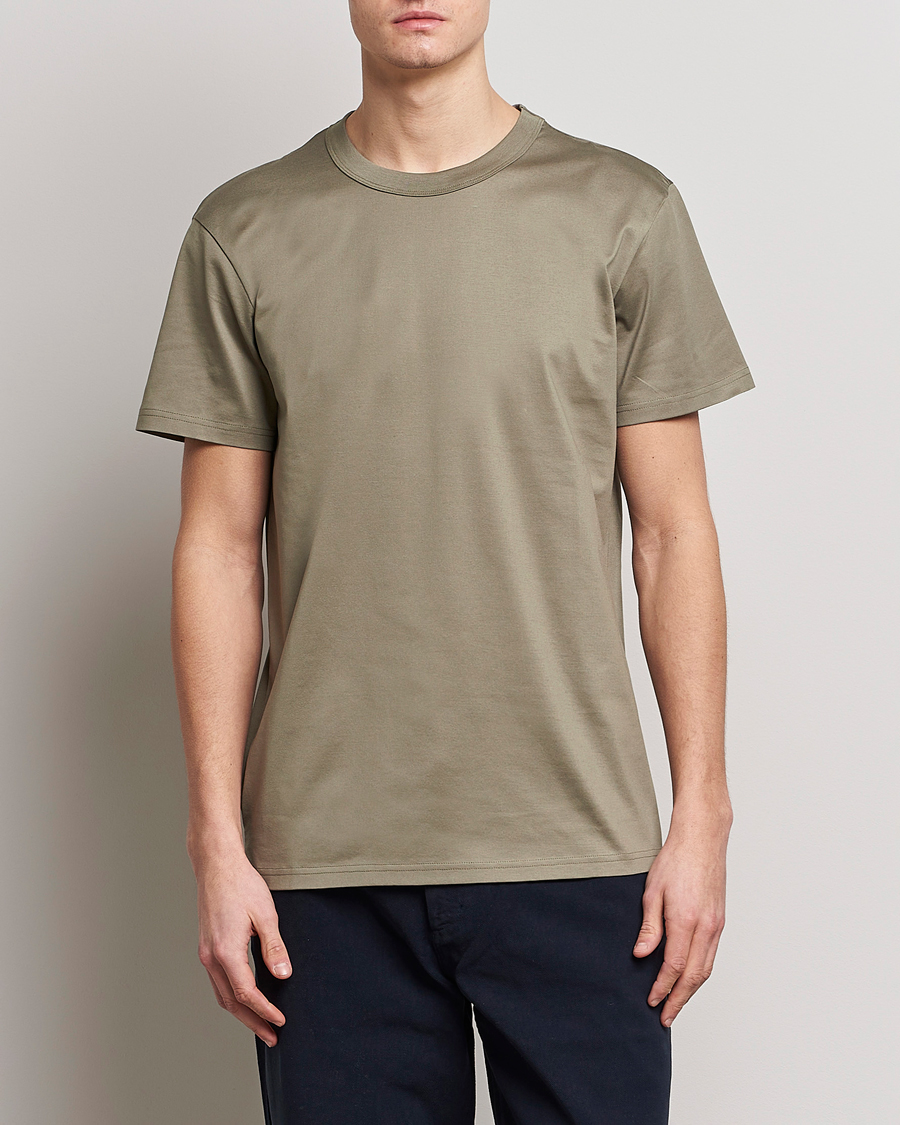 Herren | T-Shirts | Bread & Boxers | Heavy Pima Cotton Crew Neck T-Shirt Sage Green