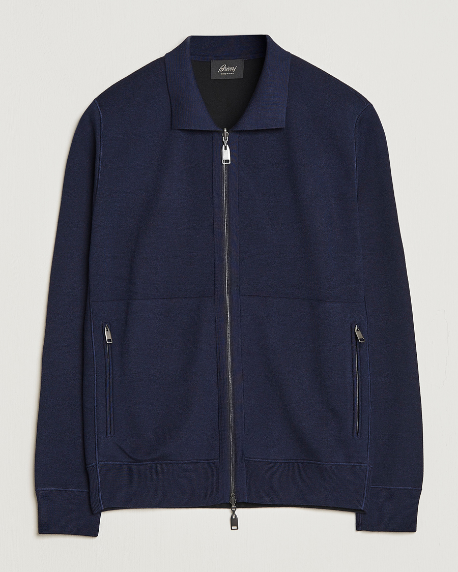 Herren | Pullover | Brioni | Cashmere/Silk Zip Cardigan Navy
