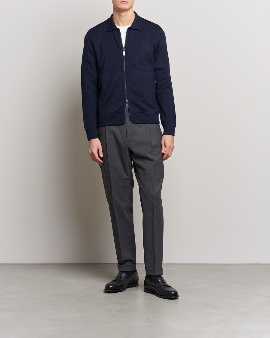 Herren | Pullover | Brioni | Cashmere/Silk Zip Cardigan Navy
