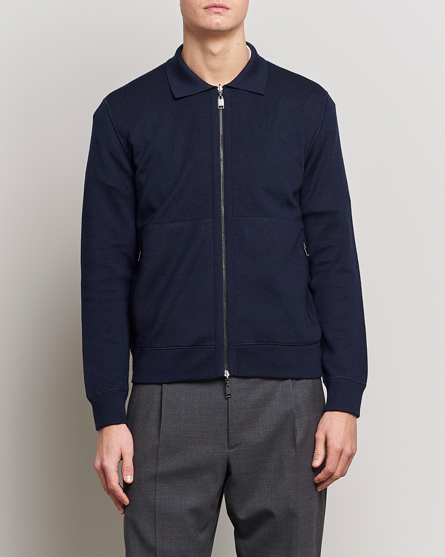 Herren | Pullover | Brioni | Cashmere/Silk Zip Cardigan Navy
