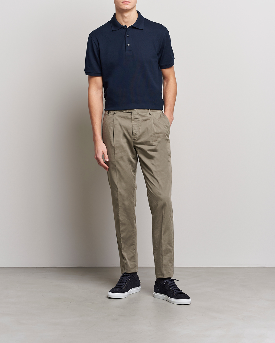 Herren | Poloshirts | Brioni | Mercerized Cotton Piquet Navy