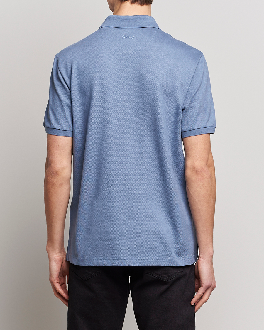 Herren | Poloshirts | Brioni | Mercerized Cotton Piquet Light Blue