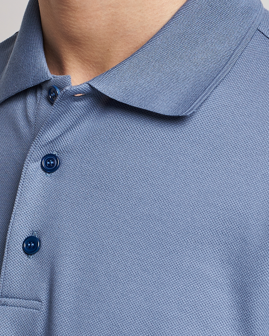 Herren | Poloshirts | Brioni | Mercerized Cotton Piquet Light Blue