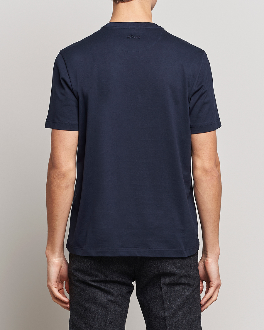Herren | T-Shirts | Brioni | Short Sleeve Cotton T-Shirt Navy