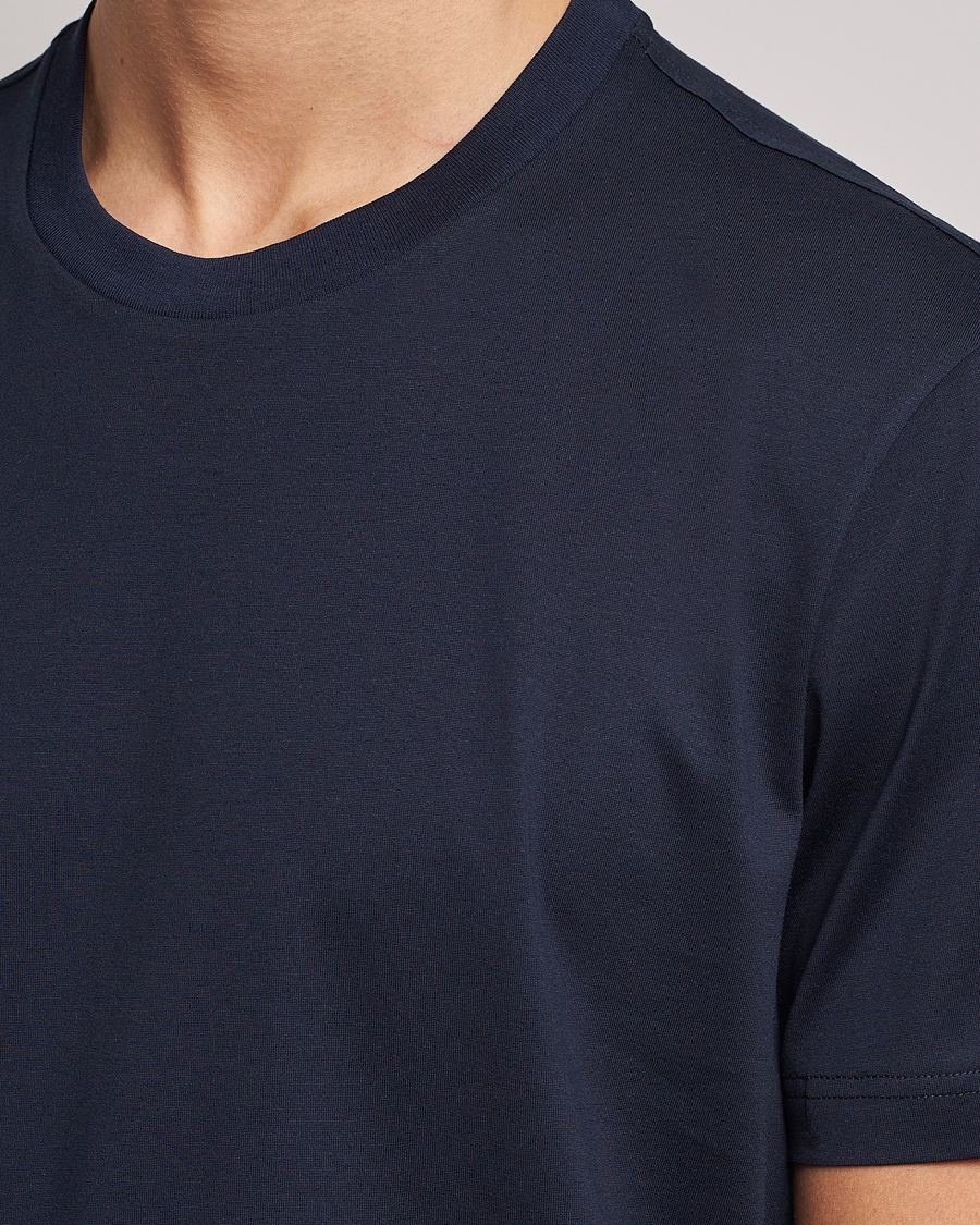 Herren | T-Shirts | Brioni | Short Sleeve Cotton T-Shirt Navy