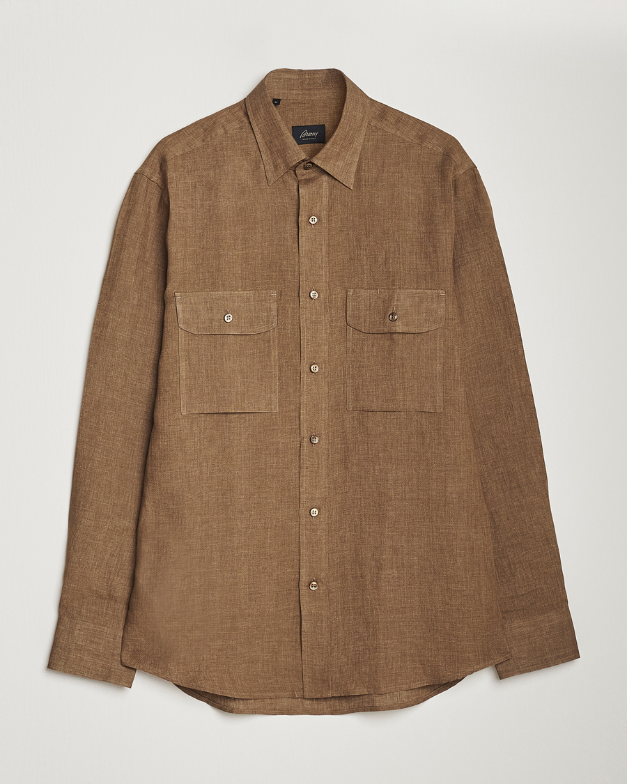 Herren | Hemden | Brioni | Linen Overshirt Military