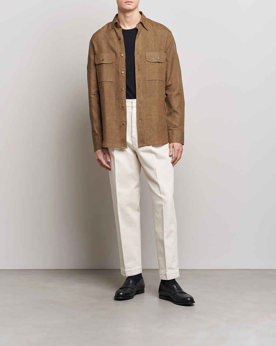 Herren | Hemden | Brioni | Linen Overshirt Military