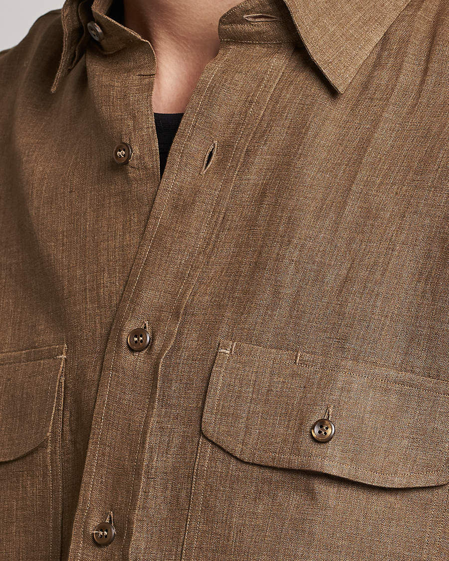 Herren | Hemden | Brioni | Linen Overshirt Military