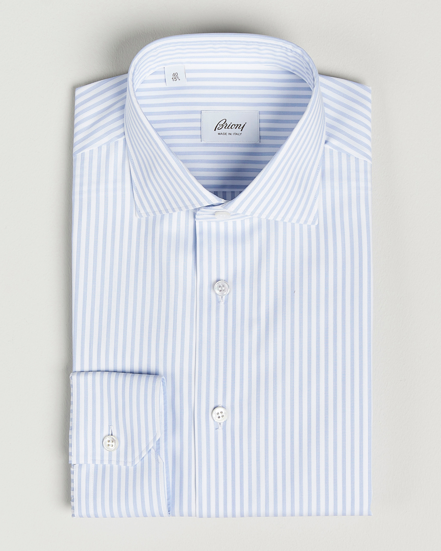 Herren | Hemden | Brioni | Slim Fit Dress Shirt Light Blue Stripe