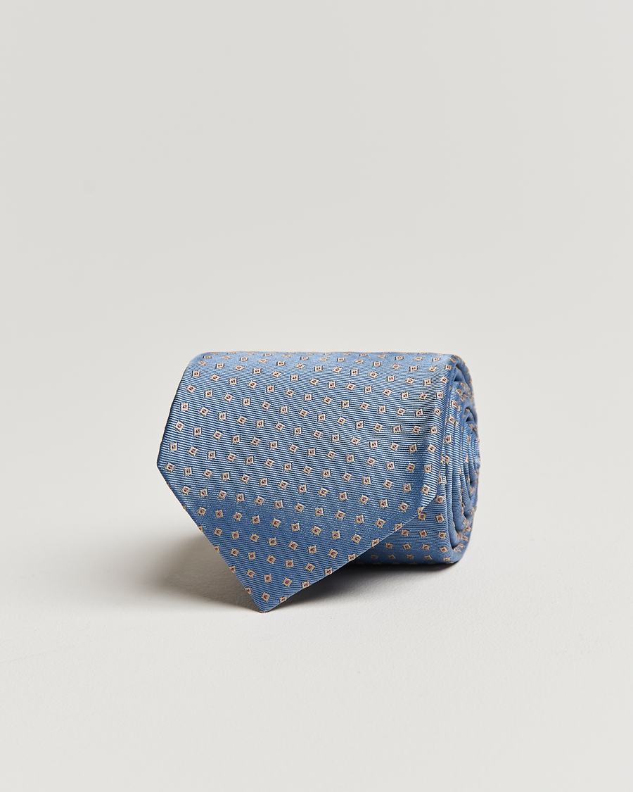Herren | Brioni Printed Silk Tie Light Blue | Brioni | Printed Silk Tie Light Blue