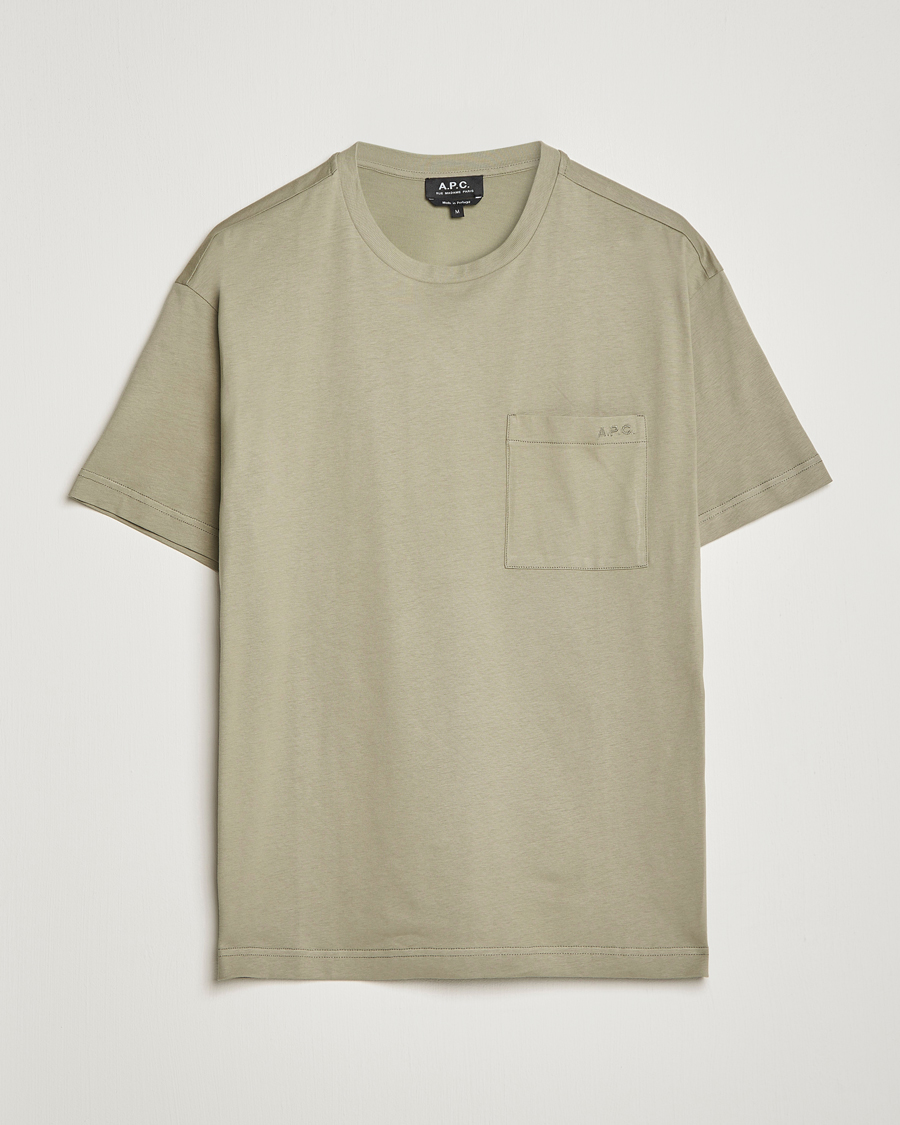 Herren | T-Shirts | A.P.C. | Short Sleeve Pocket T-Shirt Light Olive