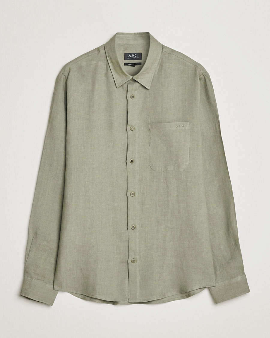 Herren | Hemden | A.P.C. | Cassel Linen Shirt Light Olive