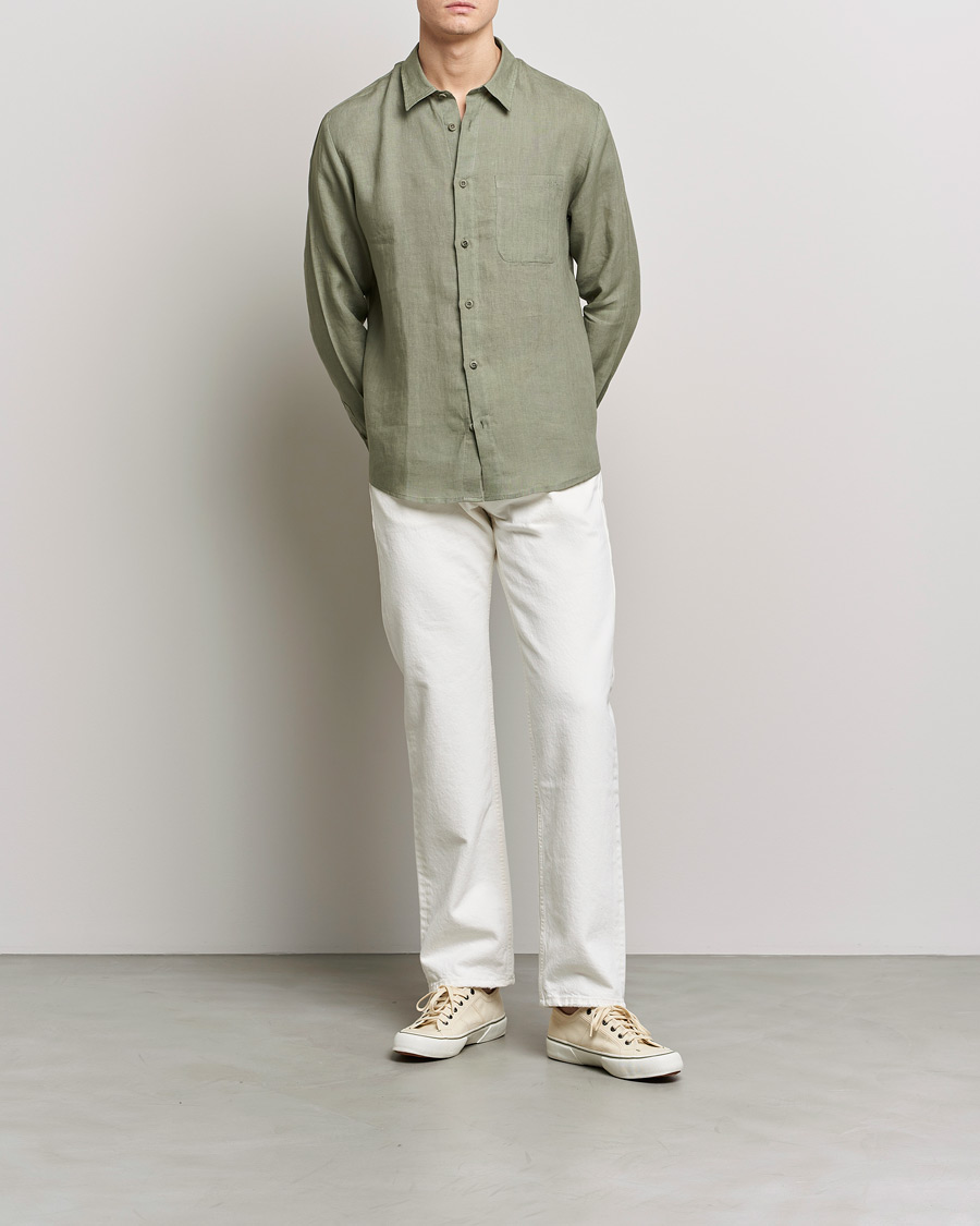 Herren | Hemden | A.P.C. | Cassel Linen Shirt Light Olive