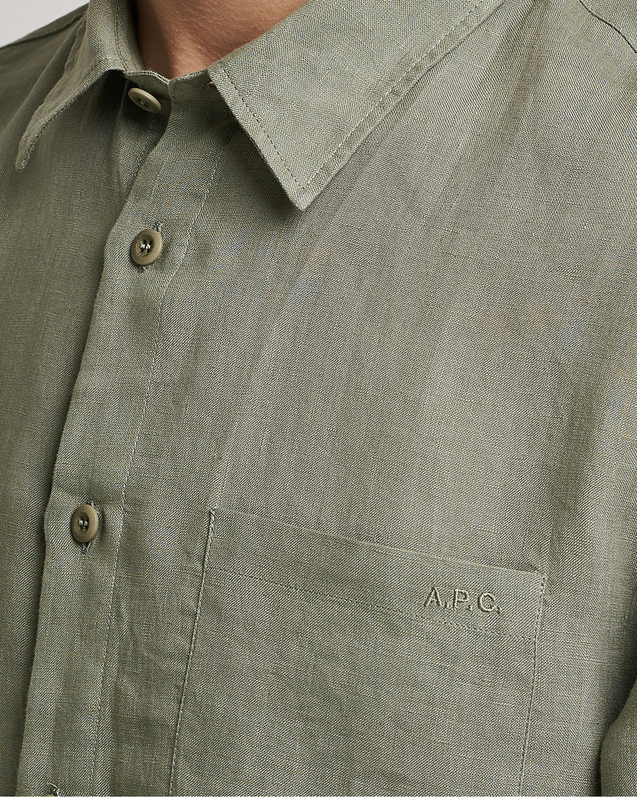 Herren | Hemden | A.P.C. | Cassel Linen Shirt Light Olive