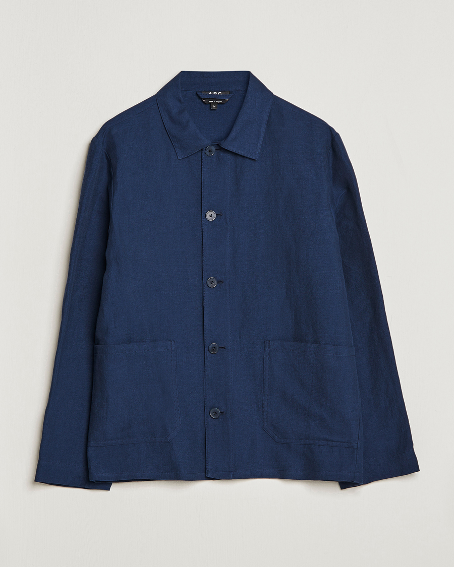 Herren | Jacken | A.P.C. | Kerlouan Linen Chore Jacket Navy