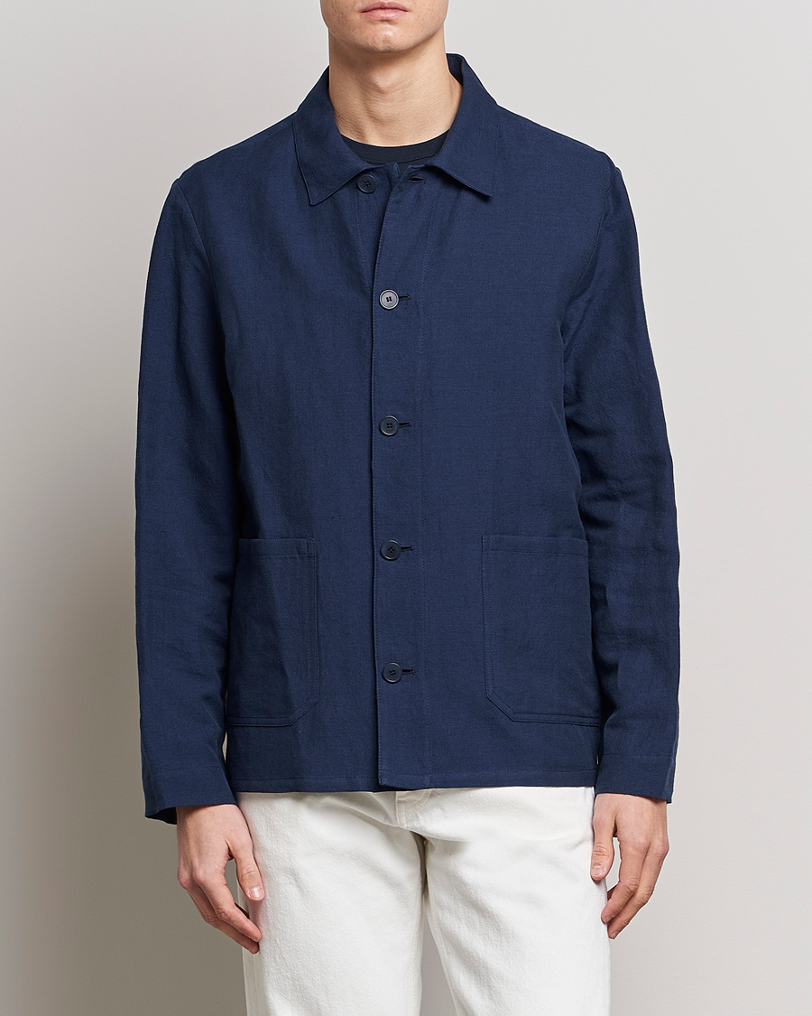 Herren | Jacken | A.P.C. | Kerlouan Linen Chore Jacket Navy