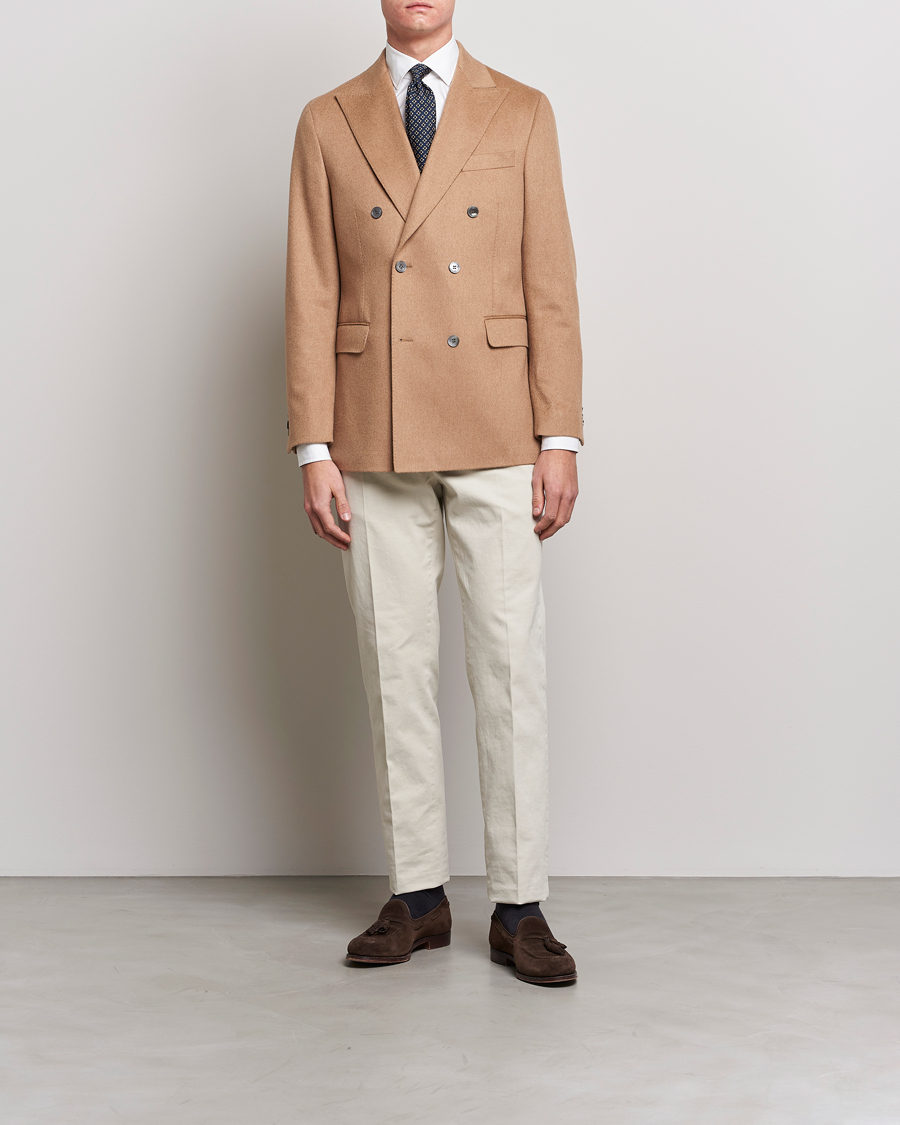 Herren | Sakkos | Oscar Jacobson | Farries Baby Camelhair DB Blazer Light Camel