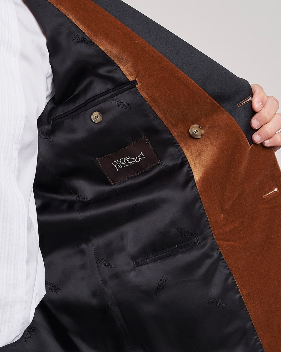 Herren | Sakkos | Oscar Jacobson | Farris Tuxedo Velvet DB Blazer Brown