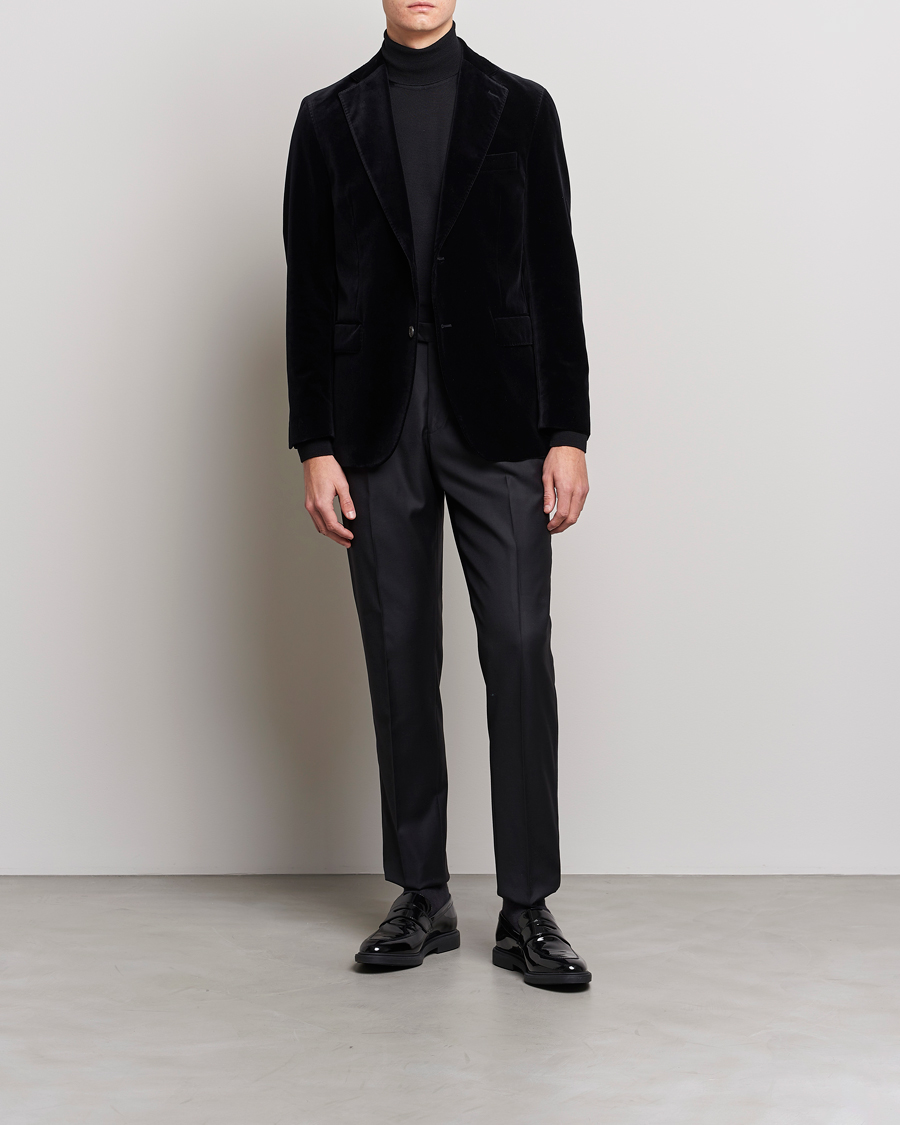 Herren | Sakkos | Oscar Jacobson | Fogerty Velvet Blazer Black